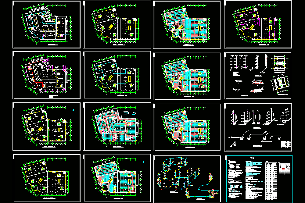 大型物流园给排水及消防喷淋施工CAD图.dwg