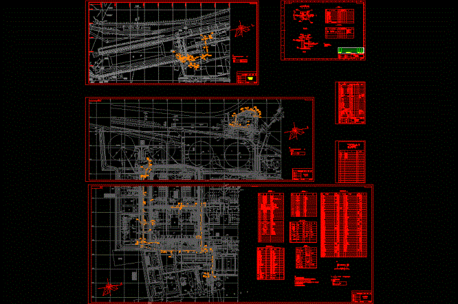 电厂厂区排水施工CAD图.dwg