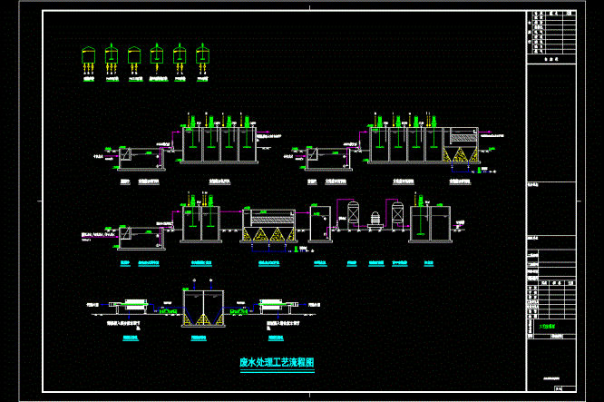电镀废水处理工艺流程CAD图.dwg