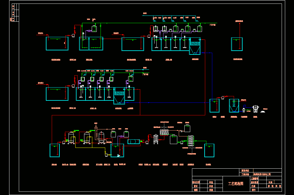 电路板废水处理工程工艺流程CAD图.dwg