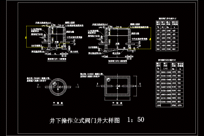 井下操作立式阀门井大样CAD图.dwg