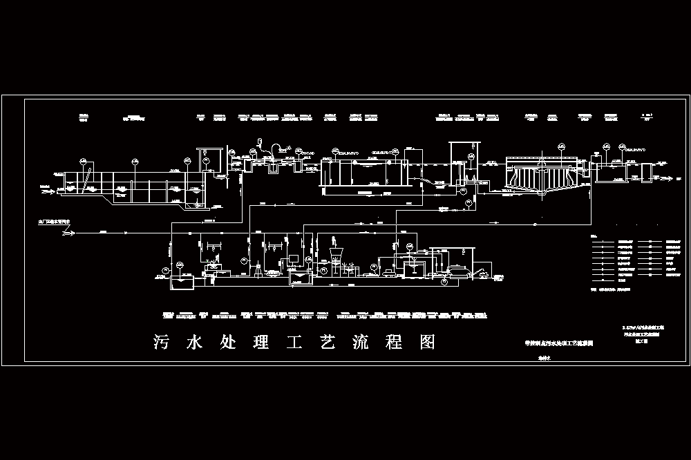 某技术开发区3.5万吨污水处理厂CAD图.zip