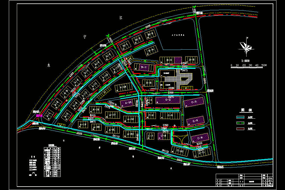 给排水规划总平面CAD图.dwg