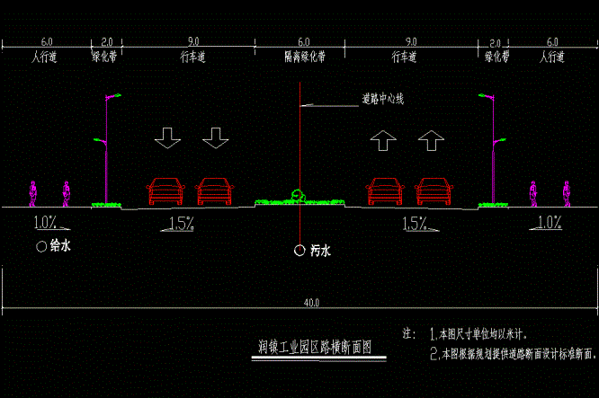 某城镇道路给排水横断CAD图.dwg