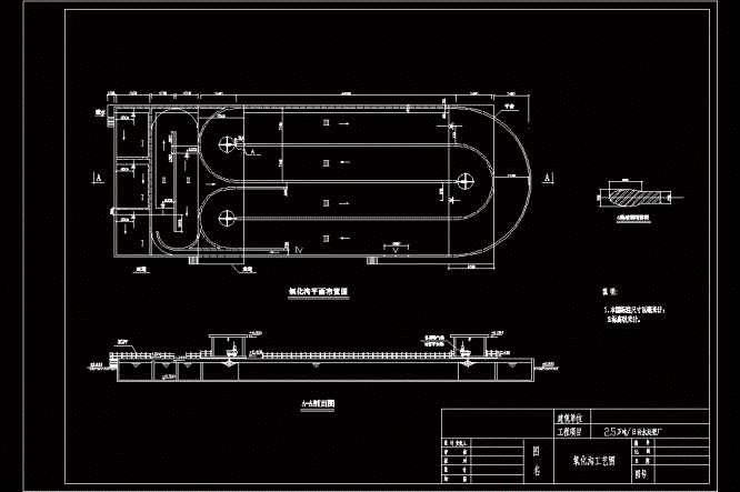 2.5万吨日污水处理厂氧化沟工艺CAD图.dwg