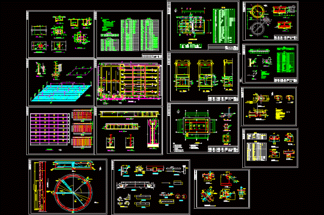 A2O工艺污水处理厂设计施工CAD图(.dwg