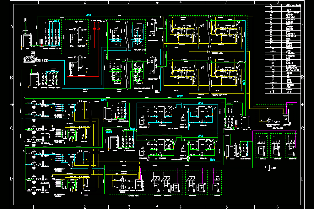 150TH全膜法净水工艺流程CAD图.dwg