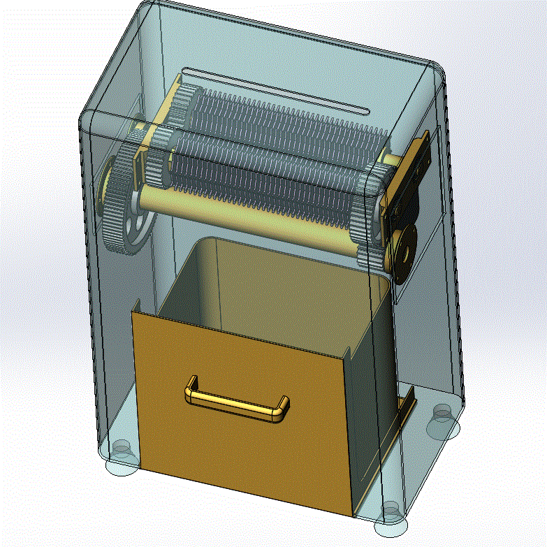 基于三维办公用碎纸机设计（含SolidWorks、CAD图纸和文档）.zip