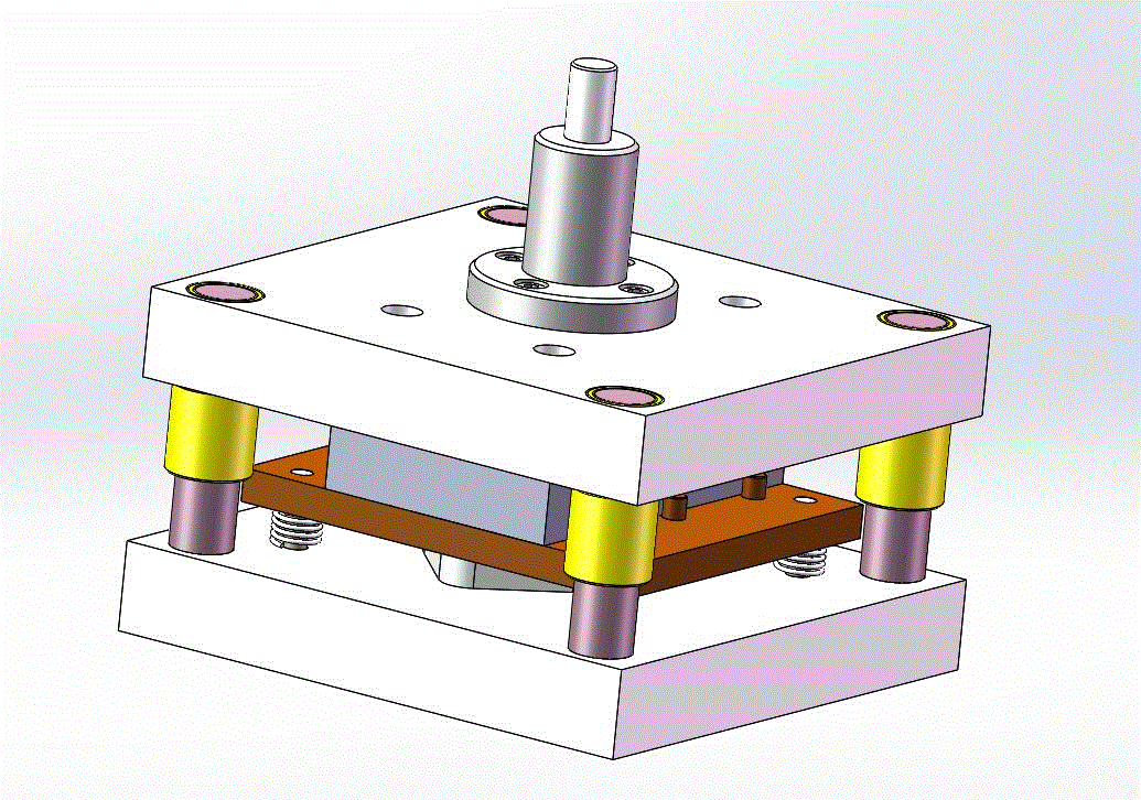 减震冲压零件落料冲孔复合冲压模具设计【三维SolidWorks、含cad图和文档】.zip