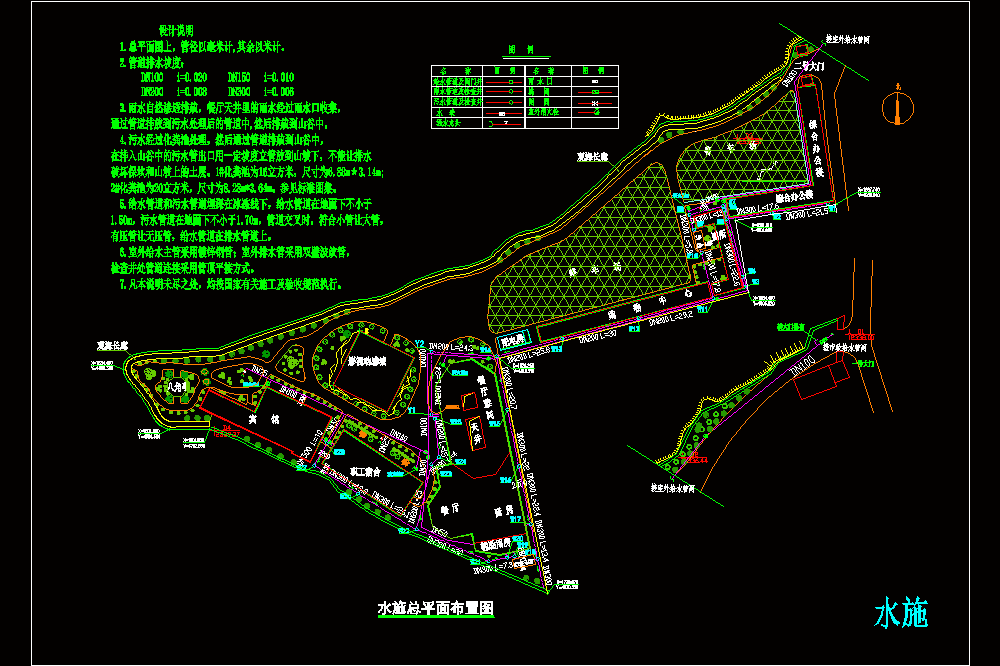 四川某区域给排水平面布置CAD图.dwg