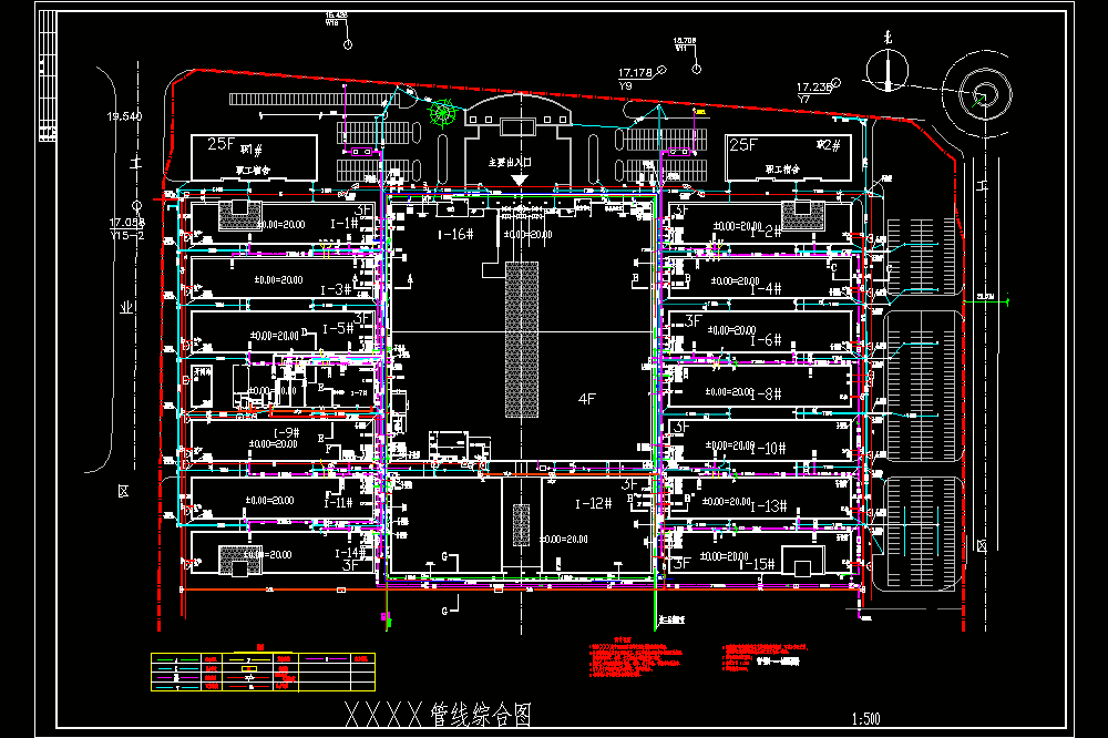 某商贸城室外管道CAD图.dwg