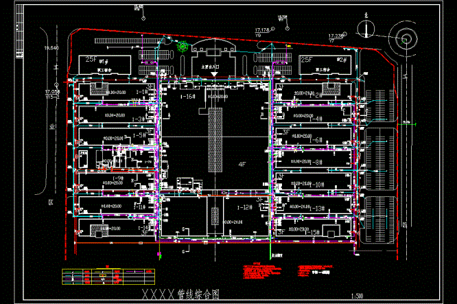 某商贸城室外管道CAD图.dwg
