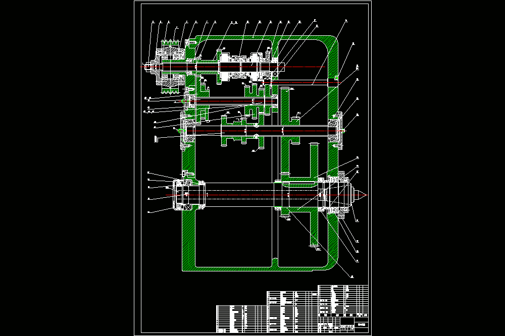 普通车床主轴变速箱设计-【5.5KW 2000 45 1.41 12级】（CAD图纸+说明书）.zip
