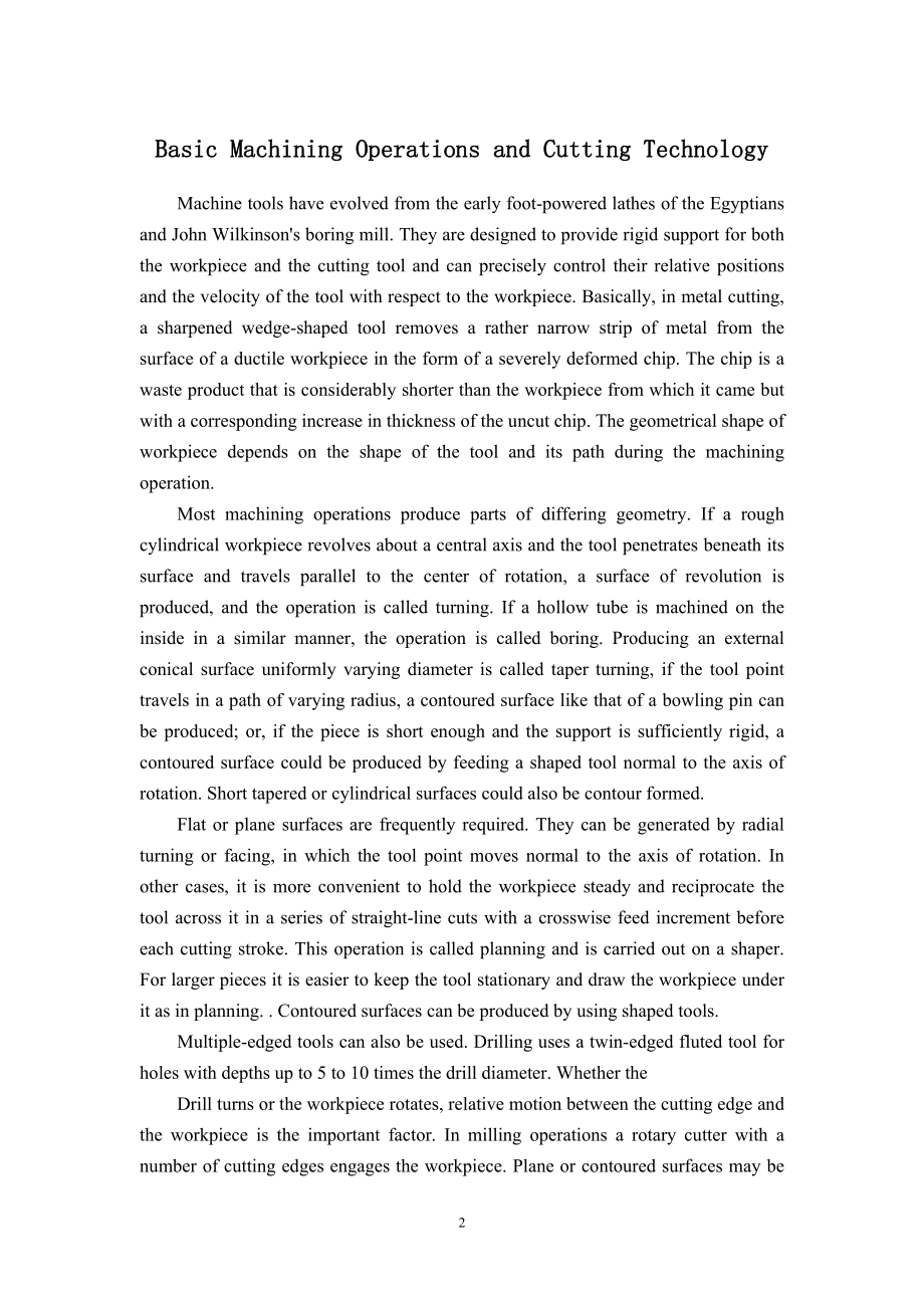 外文翻译-基本加工操作和切削技术.doc_第2页