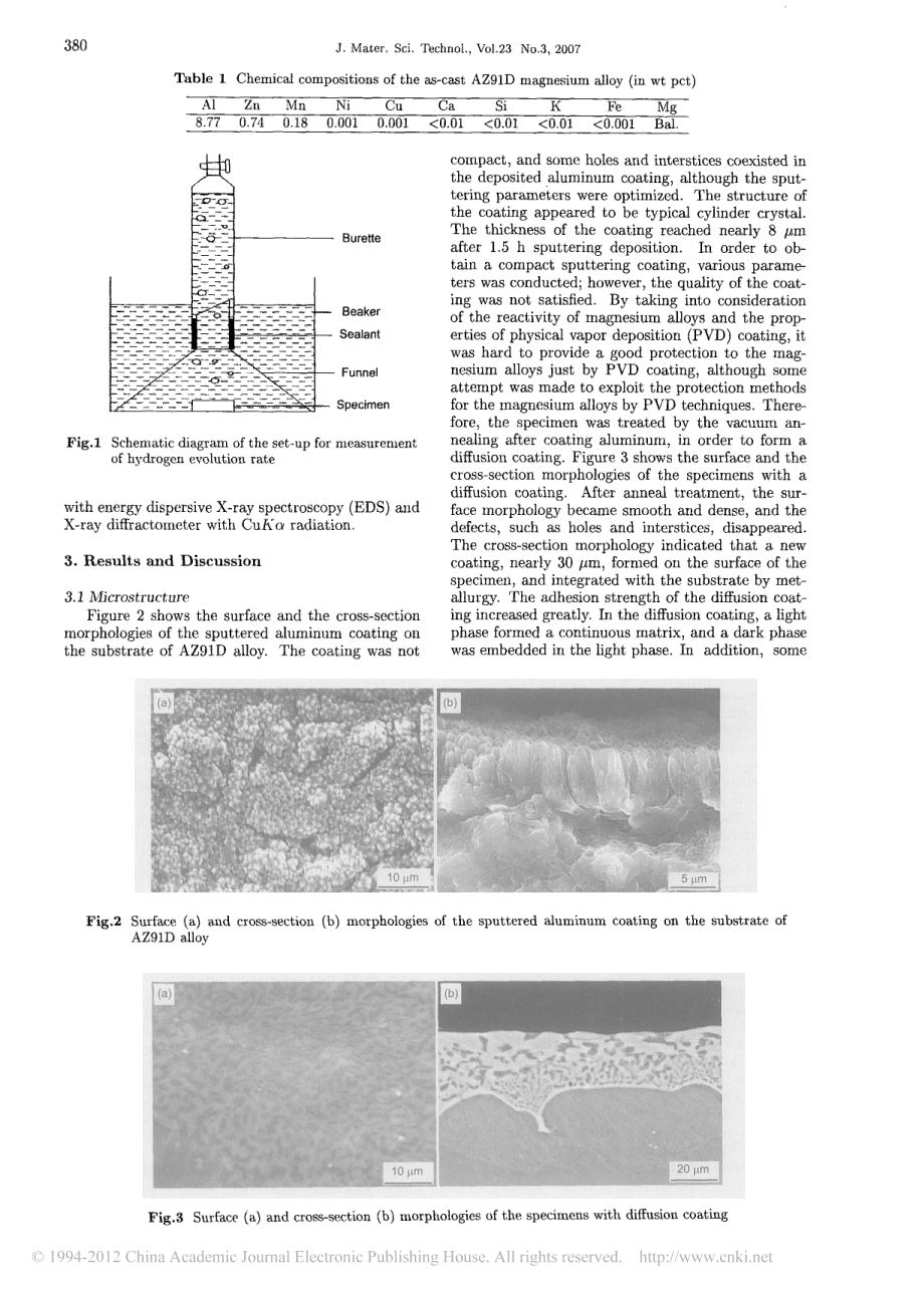 外文原文-铝扩散涂层对AZ91D镁合金的耐腐蚀性能的改进.pdf_第2页