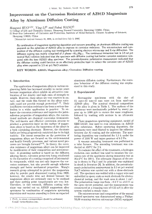 外文原文-铝扩散涂层对AZ91D镁合金的耐腐蚀性能的改进.pdf