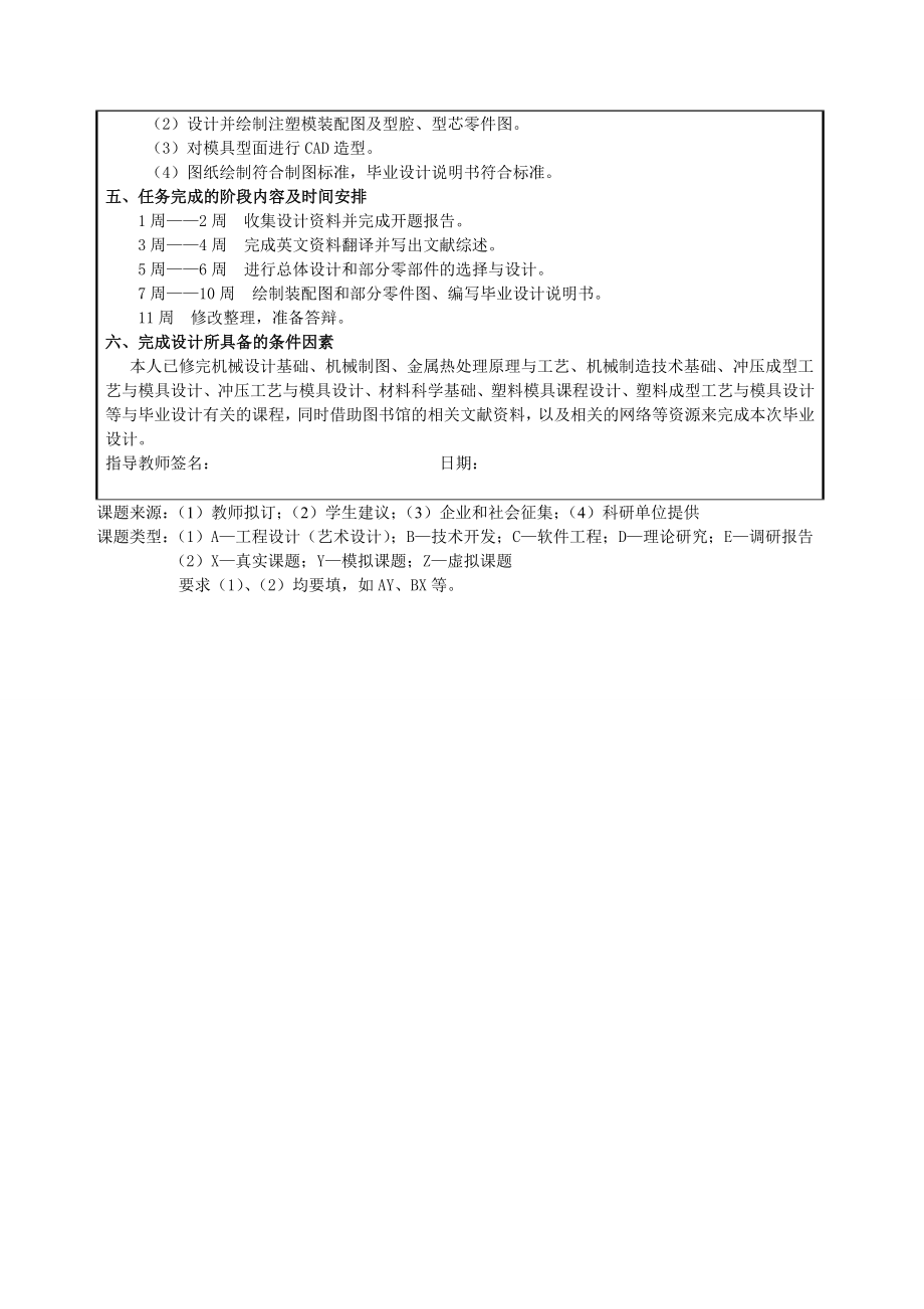 灯座注塑模具设计与制造-开题报告.doc_第2页