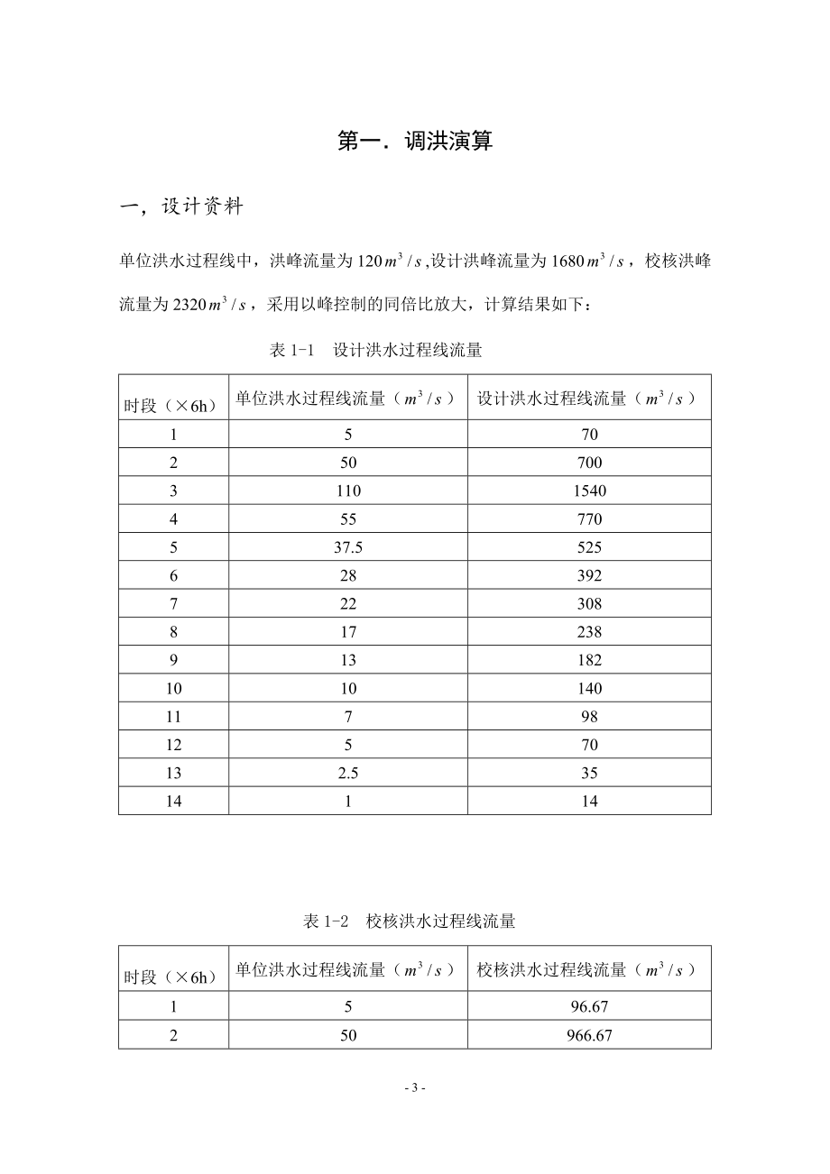 心墙土石坝及其泄水建筑物水面线计算的设计计算书.doc_第3页