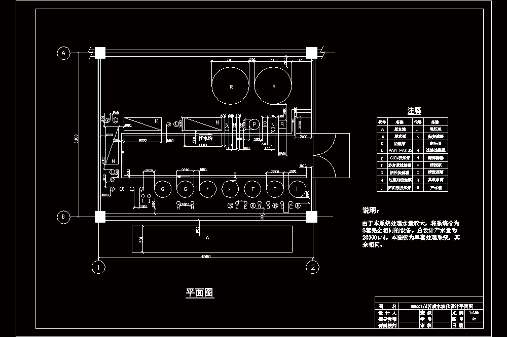 反渗透水质及处理苦咸水淡化处理工艺设计【含CAD图纸+文档】.zip