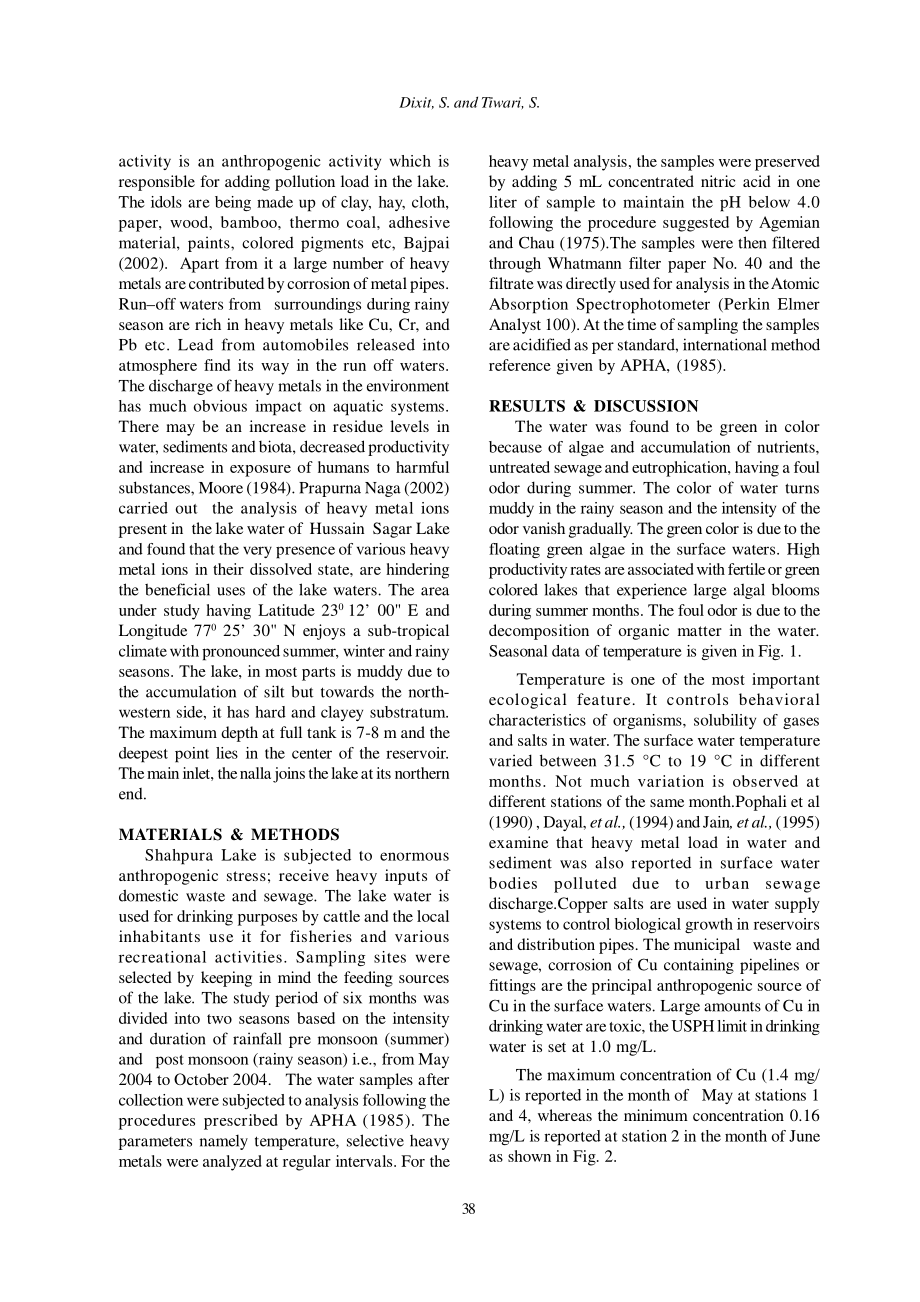 外文原文-对于印度博帕尔shahpura湖重金属污染的影响评估.pdf_第2页