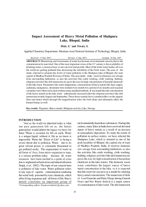 外文原文-对于印度博帕尔shahpura湖重金属污染的影响评估.pdf