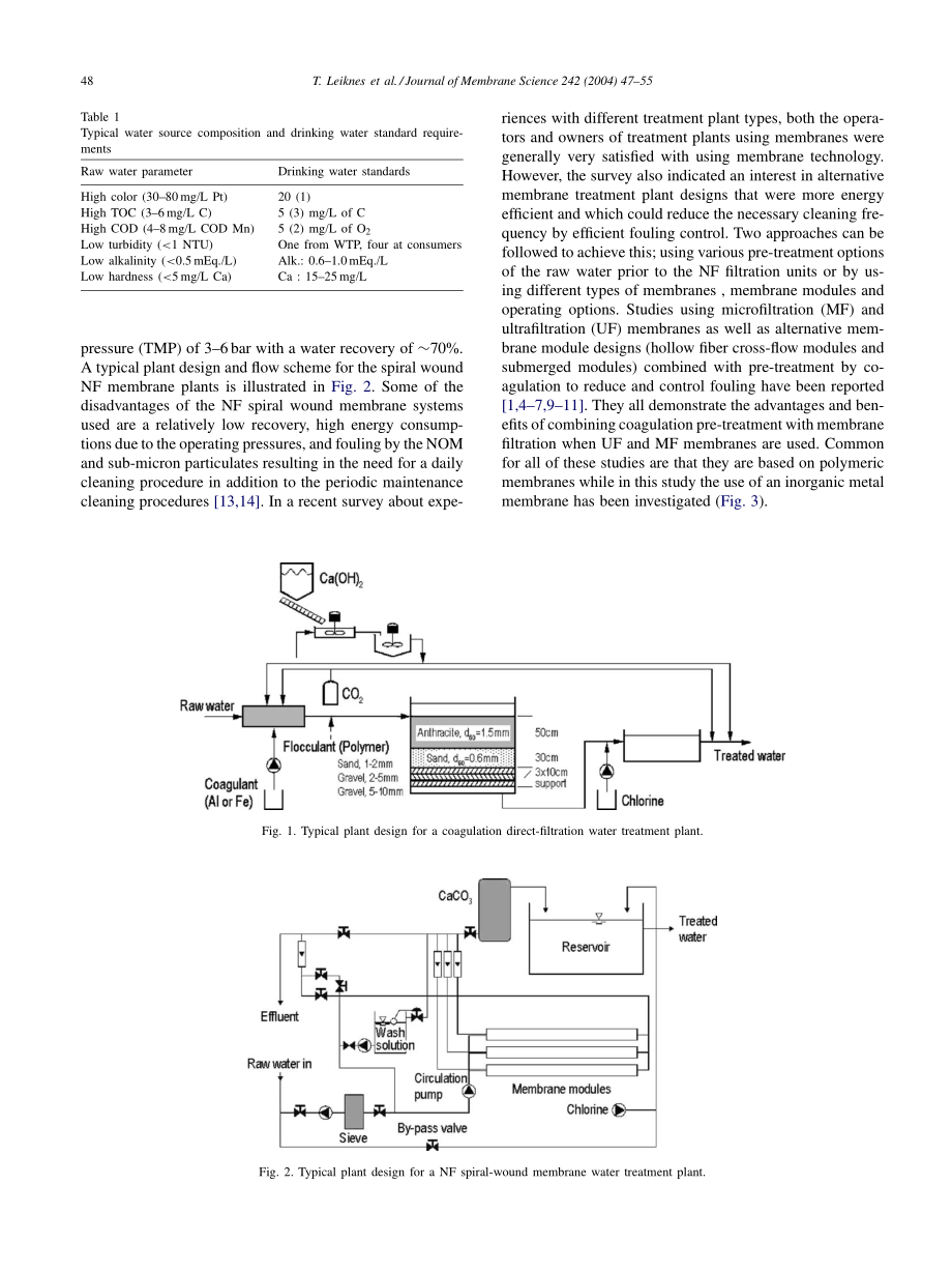 外文原文-使用金属膜混凝-微滤法对水中有机物的去除.pdf_第2页