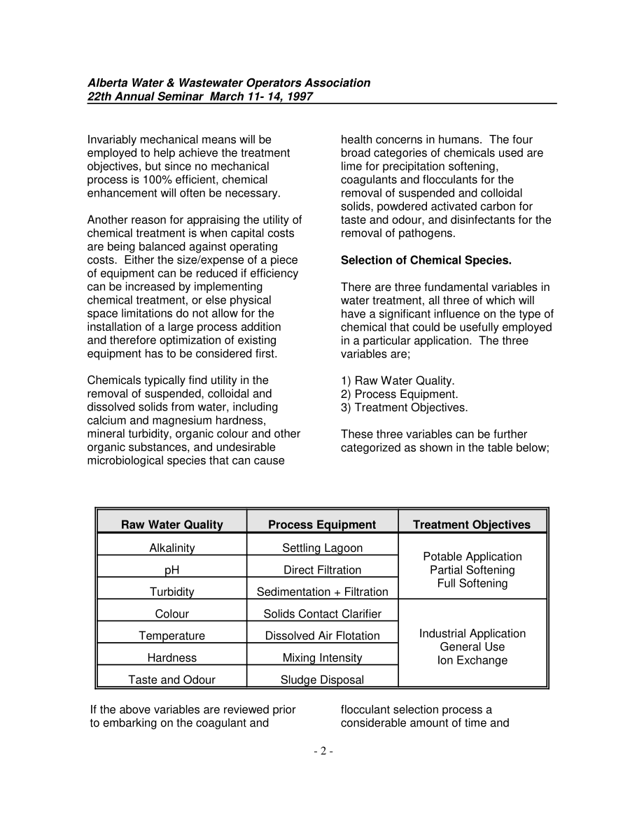 外文原文-怎样选择一种化学性的混凝剂和絮凝剂.pdf_第2页