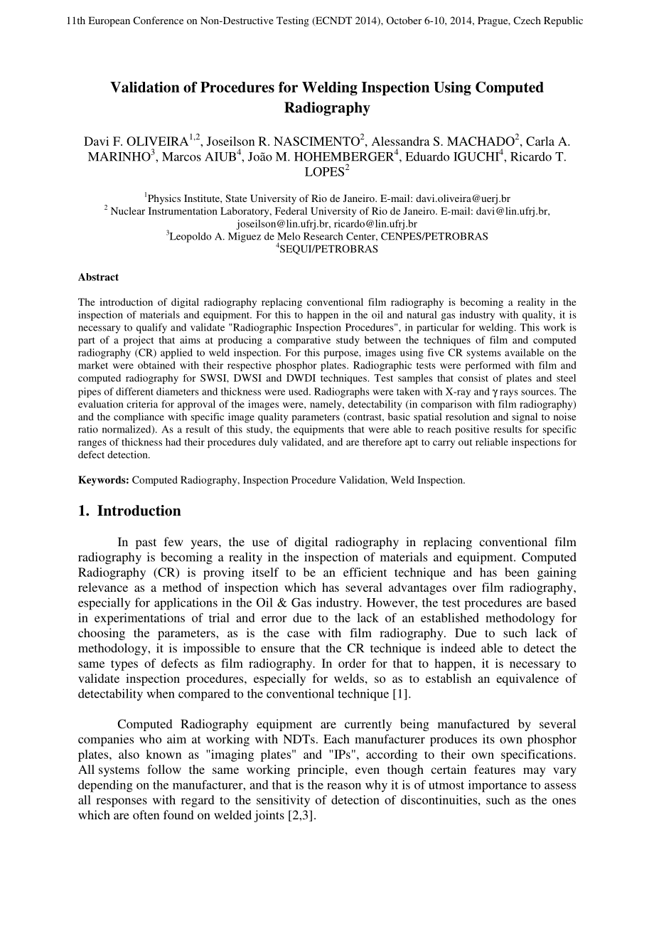 外文原文-焊缝的CR检测程序的验证.pdf_第1页