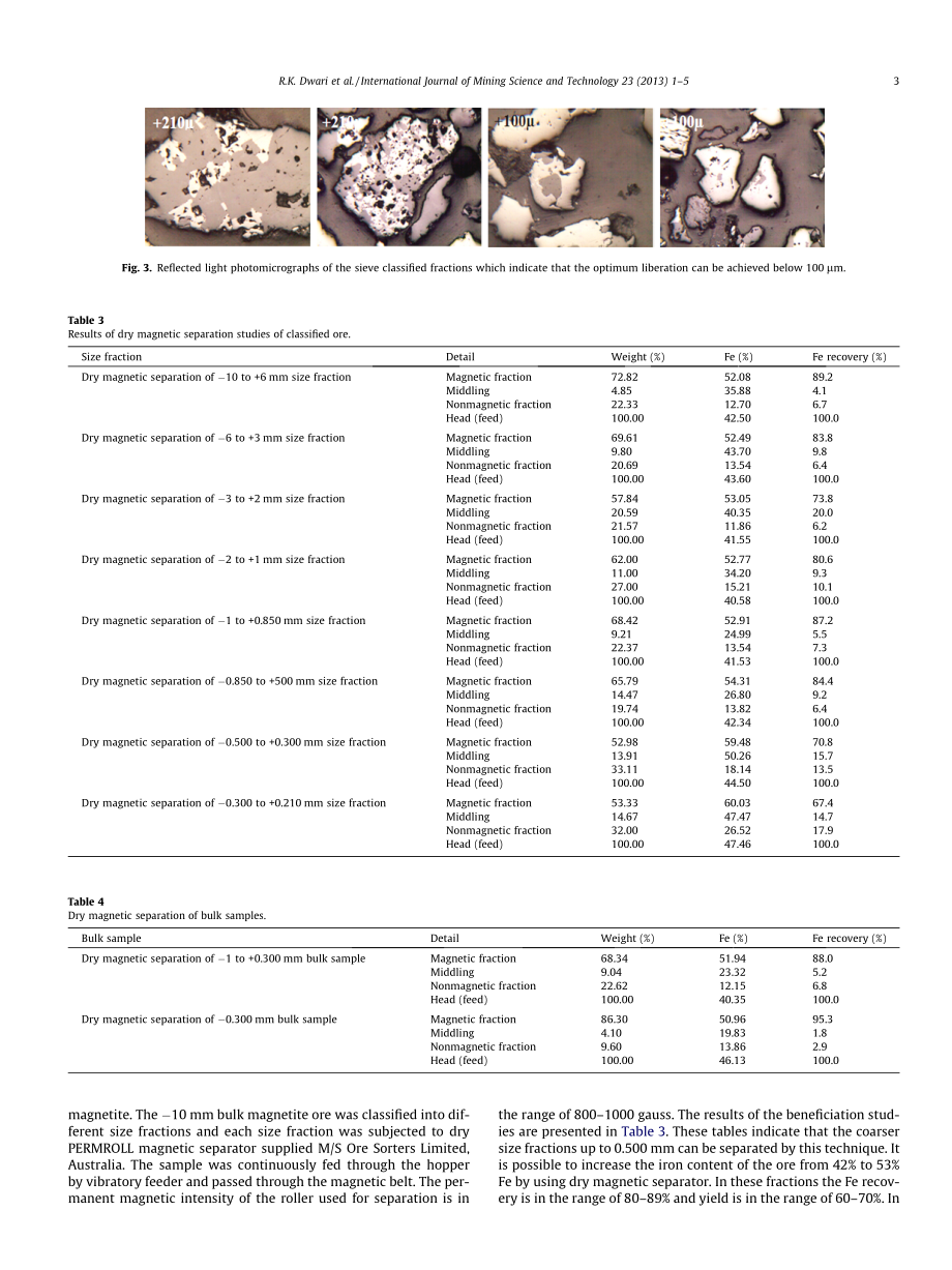 外文原文-关于低含量硅质铁矿石样品的磁分离研究.pdf_第3页