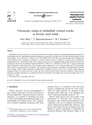 外文原文-利用超声波确定铁素体钢焊缝内部的纵向裂纹的大小.pdf