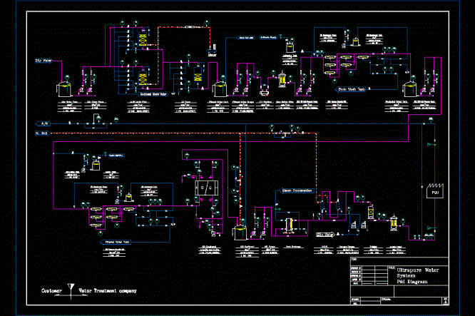 某电子厂30m3hr超纯水工艺流程CAD图.dwg