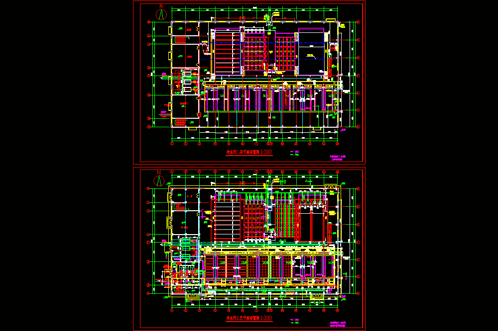 某工程净水间工艺平面CAD图.dwg