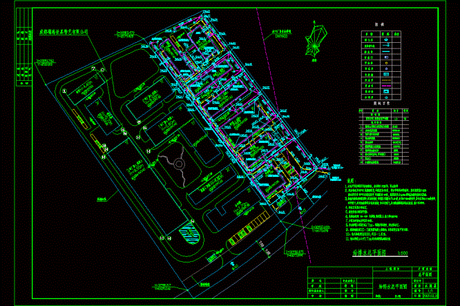 四川某工厂水施总平面CAD图.dwg