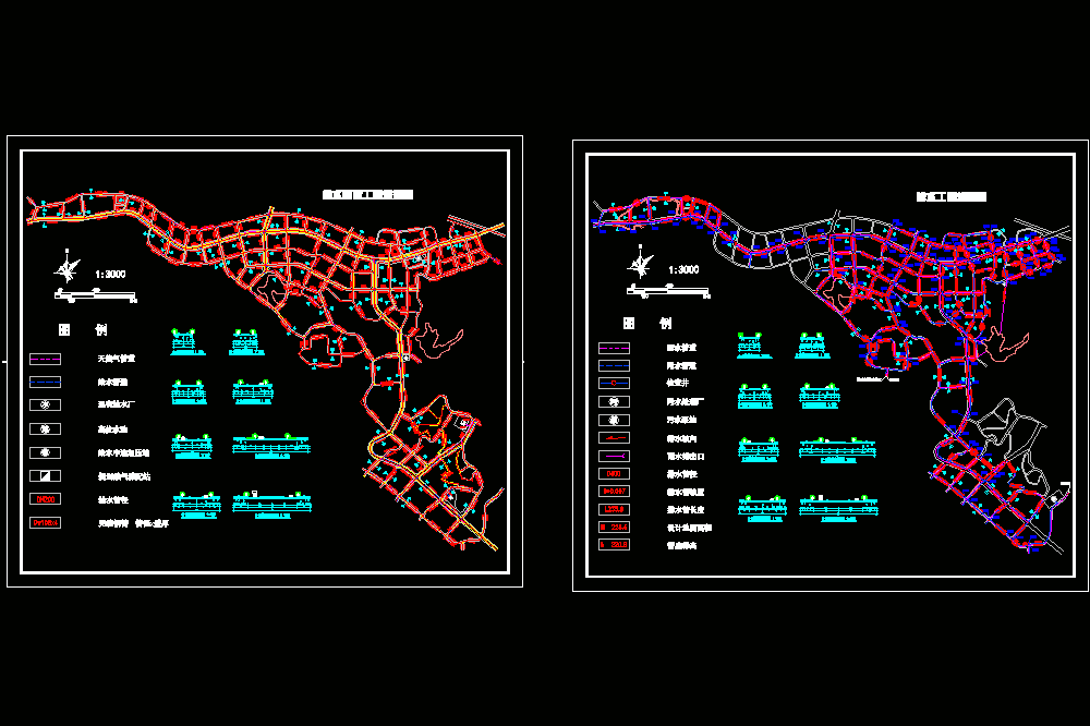 某工业园区给排水燃气工程规划CAD图.dwg