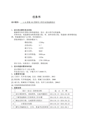 1.4L排量4×2型轿车5挡手动变速器设计.doc