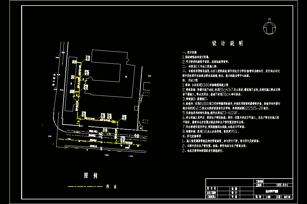 邯郸市某药厂室外给排水设计CAD图.zip