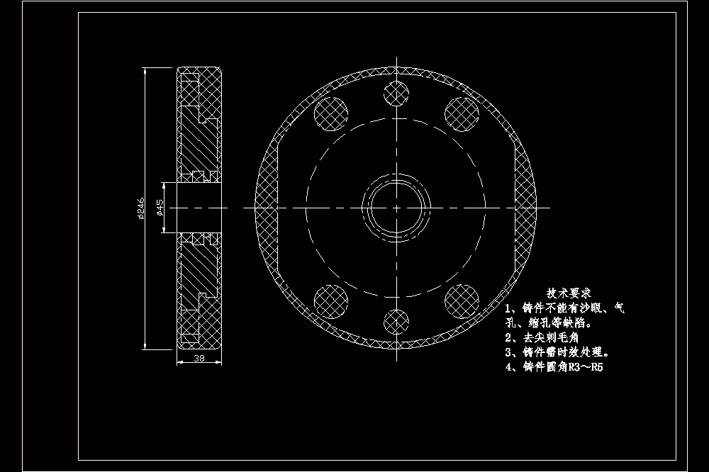 压力缸缸盖毛坯图.dwg