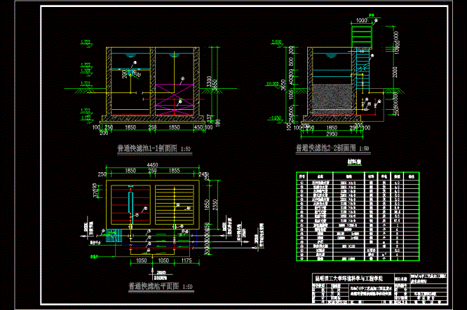 普通快滤池设计详CAD图.dwg