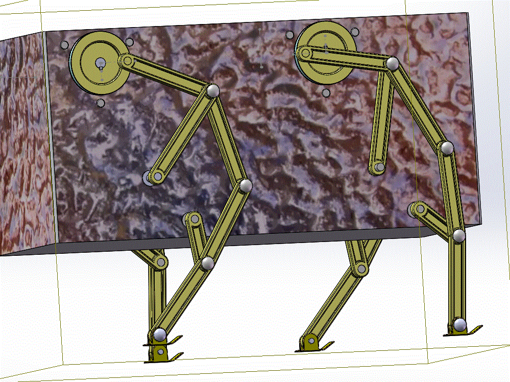 基于SolidWorks四足行走机构的虚拟设计及动画仿真【含三维仿真】.zip