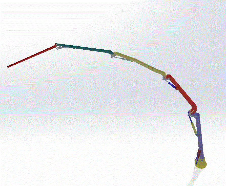 混凝土泵车臂架结构分析与优化设计SolidWorks三维图纸模型.zip