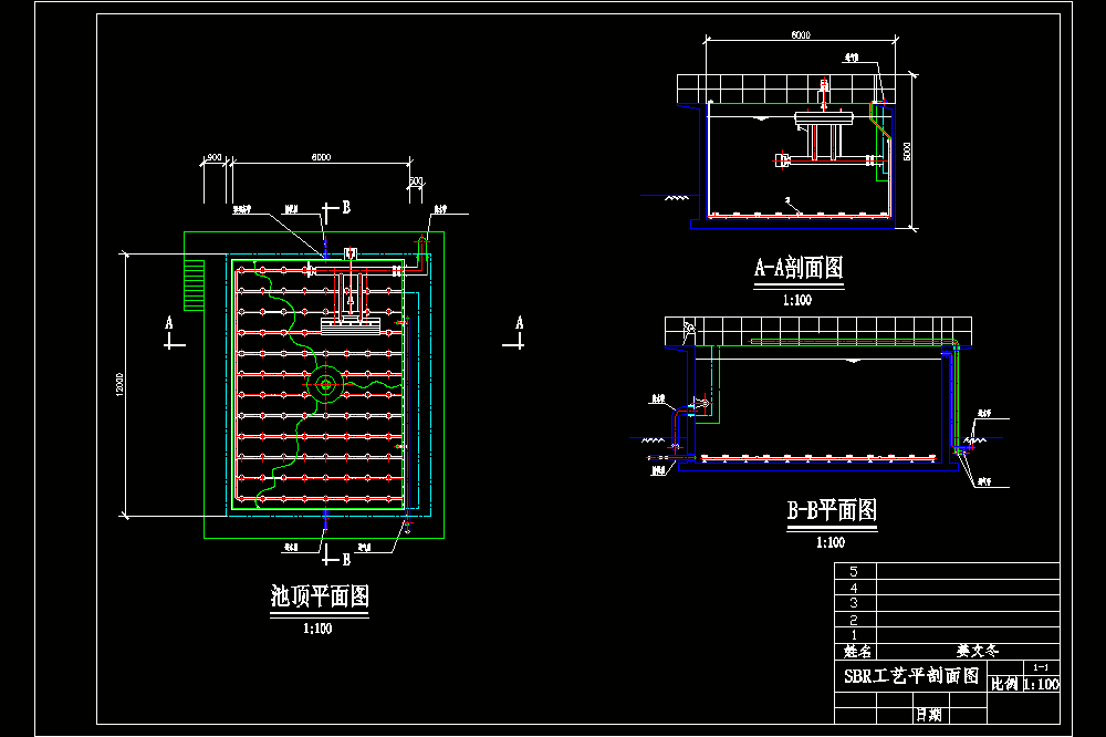 水污染主要构筑物平剖面CAD图.dwg