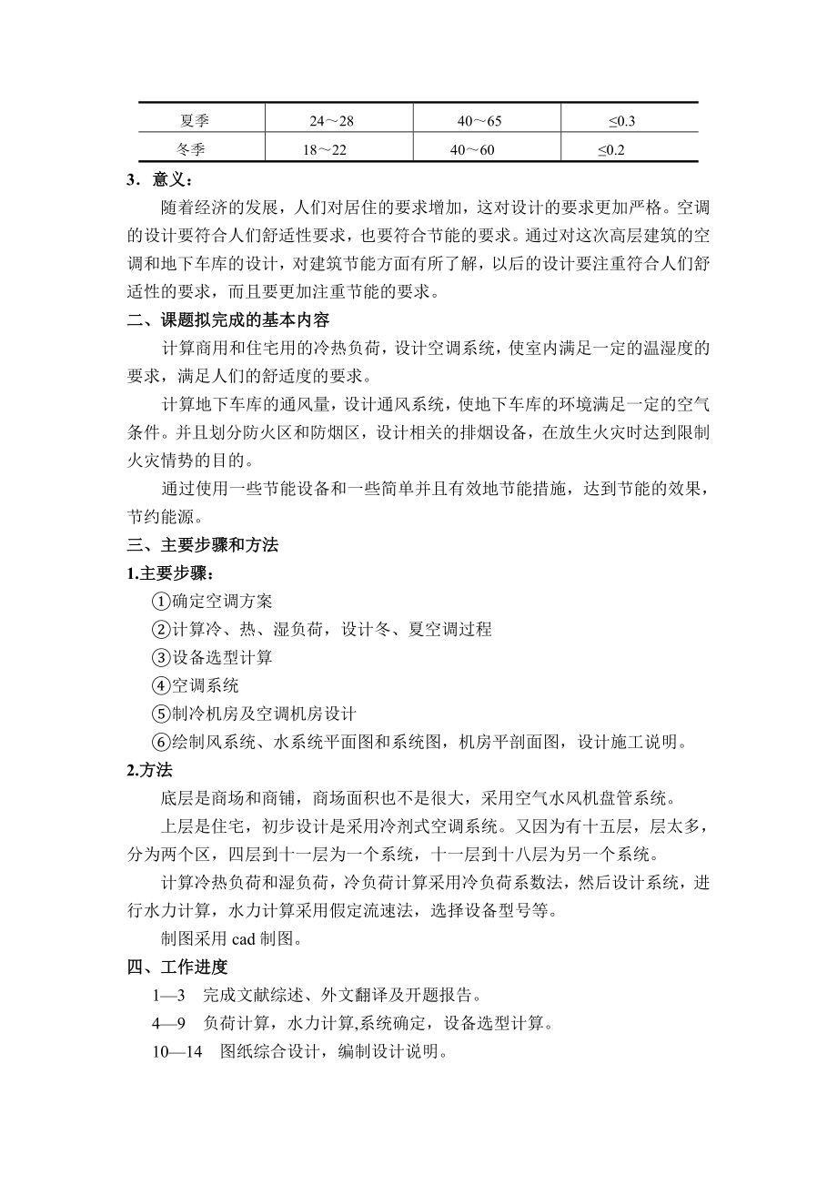 西安某高层商住楼空调及采暖系统设计-开题报告.doc_第2页
