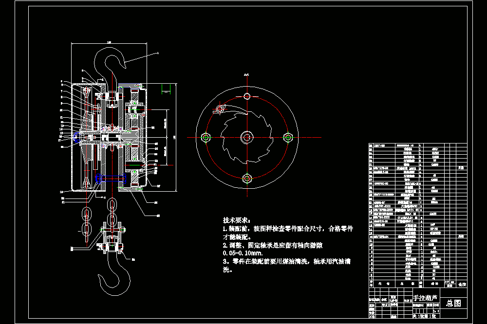 0.5t手拉葫芦设计【含CAD图纸+word说明书】.zip