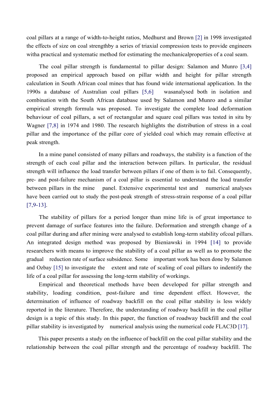 英语翻译-关于巷道回填对煤柱影响强度的数据研究与分析.docx_第2页