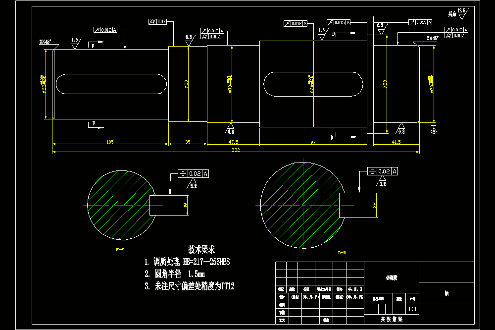 [课设]输出轴工艺设计【含CAD图纸】.zip