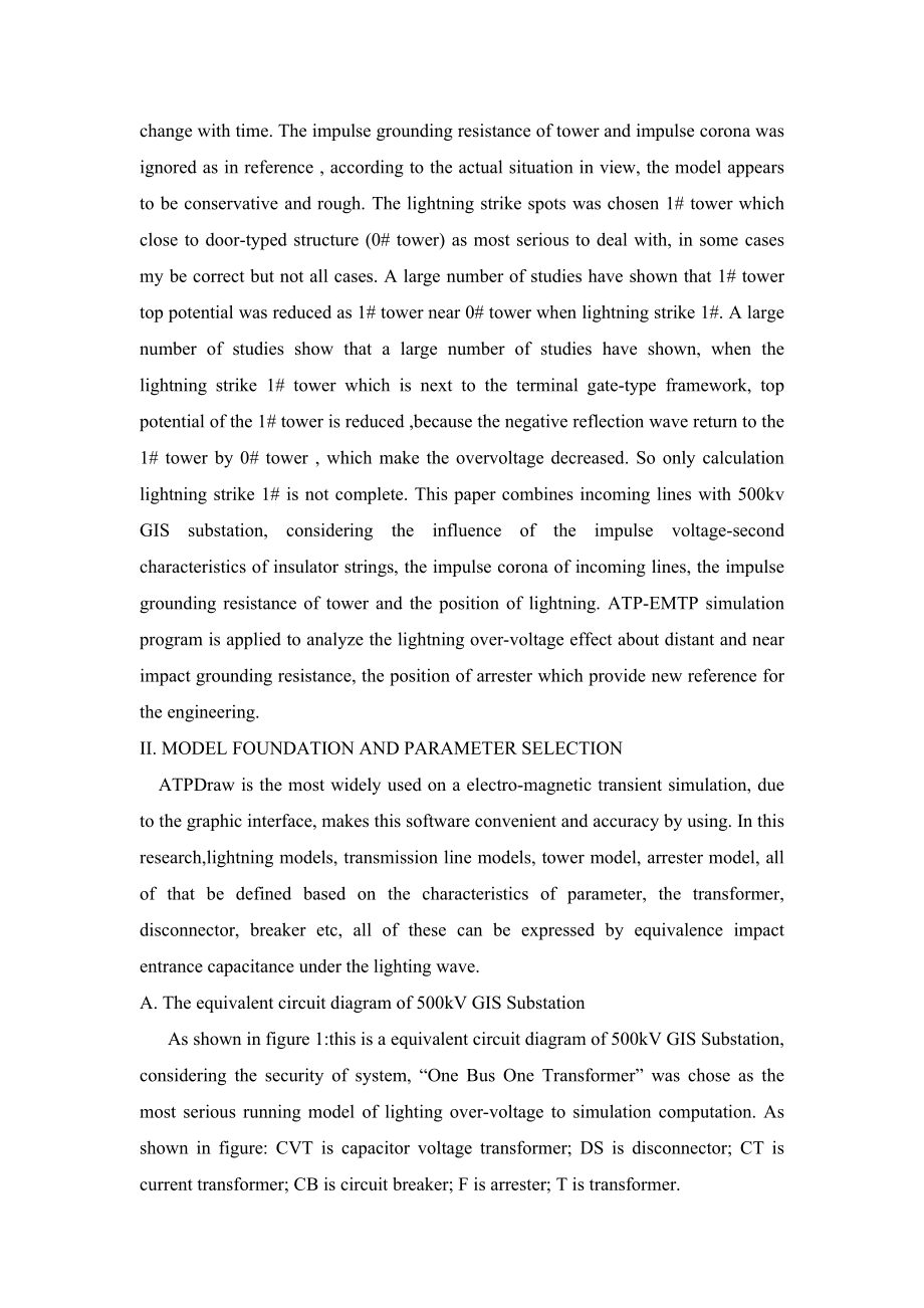 外文翻译-500千伏GIS变电站的雷电过电压保护研究.doc_第2页