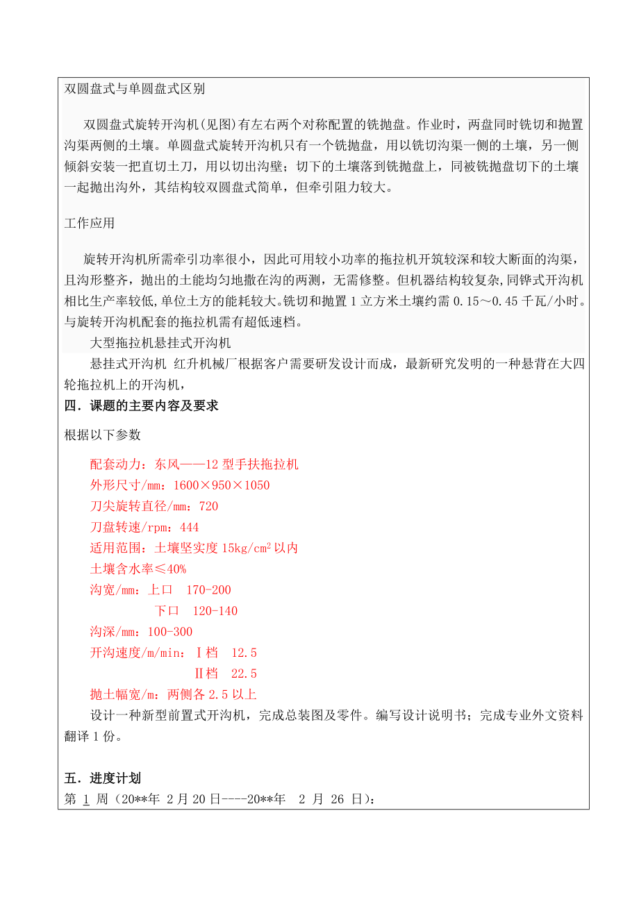 一种新型前置式开沟机的研制-开题报告.doc_第3页