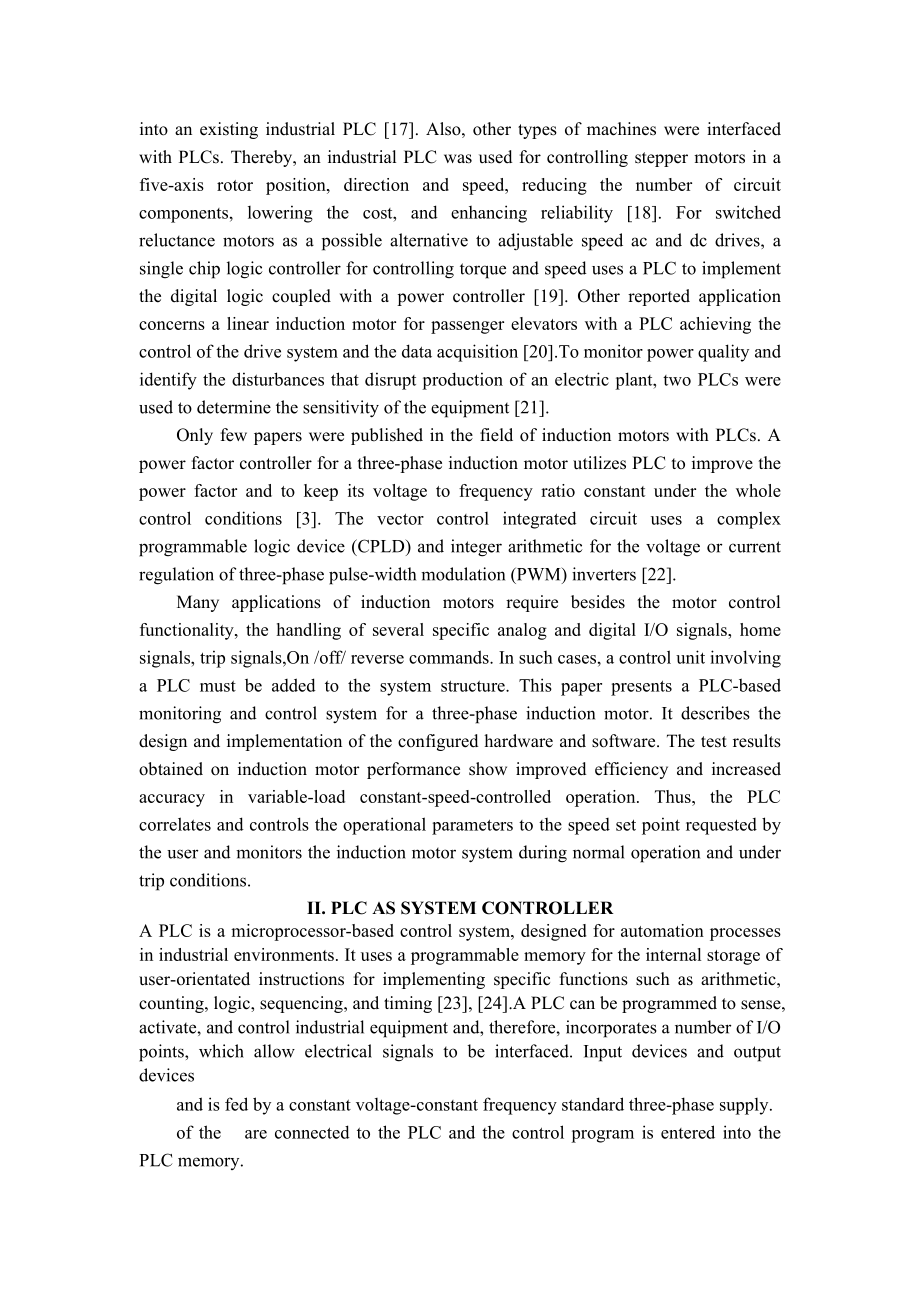 外文翻译-基于PLC的异步电动机监控系统的设计及应用.doc_第2页
