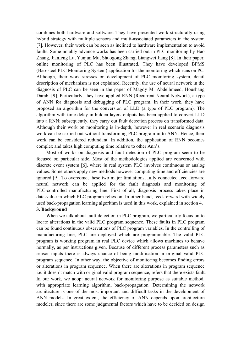 外文翻译-基于神经网络的逻辑故障监测的PLC控制系统.doc_第3页