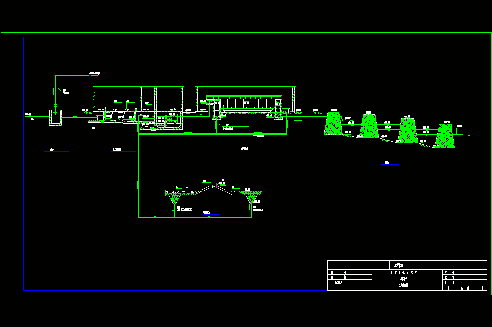 污水处理厂总体设计工艺流程CAD图.dwg